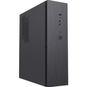 CiT S8i SFF Micro-ATX PC Case - 8.3L Compact Desktop Chassis, Brushed Front, 1 x 80mm Fan, 2 x USB 3.0, TFX PSU Support, Black