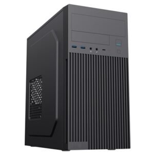 CiT Mentor Micro-ATX Office PC Case With USB Type C and 80mm Rear Black Fan Included