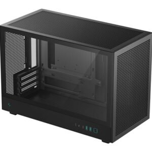 DeepCool CH260 Micro-ATX Case, High-Airflow Compact PC Case with Tempered Glass Panel, USB-C Port, Supports 360mm Radiator, ATX PSU, Black