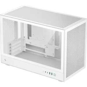 DeepCool CH260 White Micro-ATX Case, High-Airflow Compact PC Case with Tempered Glass Panel, USB-C Port, Supports 360mm Radiator, ATX PSU, Black