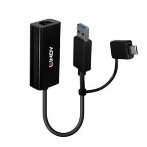 Lindy USB 3.2 Gen 1 Gigabit Ethernet Converter, Bus-Powered, No External Power Supply Required