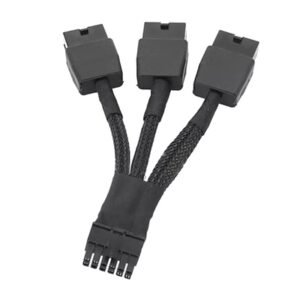 Replacement 12VHPWR 12+4Pin PCIE 5.0 to 3x8Pin (6+2P) Power Cable 10cm Braided