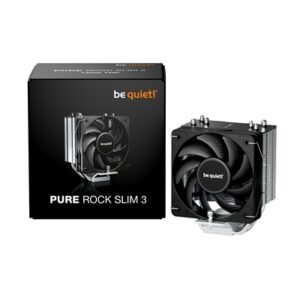 be quiet! Pure Rock Slim 3 Fan CPU Cooler, Universal Socket, High Quality 100mm PWM Black Cooling Fan, 1700RPM, 3 Heat Pipes, 130W TDP, Intel 1851/ 1700 & AMD AM4/ AM5 Compatible