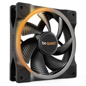 be quiet! Light Wings PWM Addressable RGB Fan, 120mm, 1700RPM, 4-Pin PWM Fan & 3-Pin ARGB Connectors, Black Frame, Black Blades, ARGB Lighting on Front & Rear