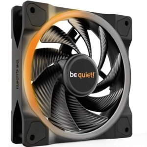 be quiet! Light Wings PWM High Speed Addressable RGB Fan, 120mm, 2500RPM, 4-Pin PWM Fan & 3-Pin ARGB Connectors, Black Frame, Black Blades, ARGB Lighting on Front & Rear