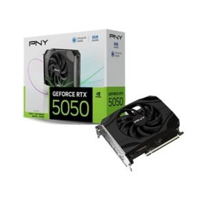 PNY NVIDIA GeForce RTX 5050 8GB GDDR6 Graphics Card, 2560 CUDACores, 2317 MHz Core Clock, Single Fan, 3x DisplayPorts / 1x HDMI Port