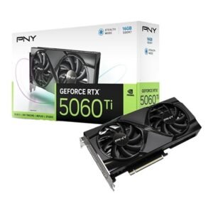 PNY NVIDIA GeForce RTX 5060 Ti DUAL 16GB GDDR7 Graphics Card, 4608 CUDA Cores, 2407MHZ Core Clock, Dual Fan, 3x DisplayPort / 1x HDMI Port