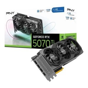 PNY NVIDIA GEFORCE RTX 5070 Ti OC 16GB, GDDR7 Graphics Card, 8960 CUDA Cores, 2295 MHz Core Clock, Triple Fan, 3x Display Ports / 1x HDMI Port
