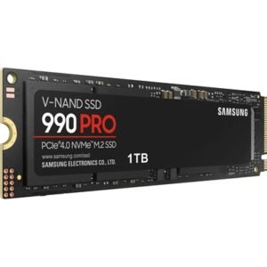 Samsung 990 PRO(MZ-V9P1T0BW) 1TB NVMe SSD, PCIe Gen4, M.2 Interface, 2280, Read 7450 MB/s, Write 6900 MB/s, 5 Year Warranty