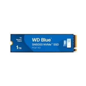 WD Blue SN5000 (WDS100T4B0E-00CNZ0) 1TB NVMe SSD, M.2 Interface, PCIe Gen4, 2280, Read 5150MB/s, Write 4900MB/s, 5 Year Warranty