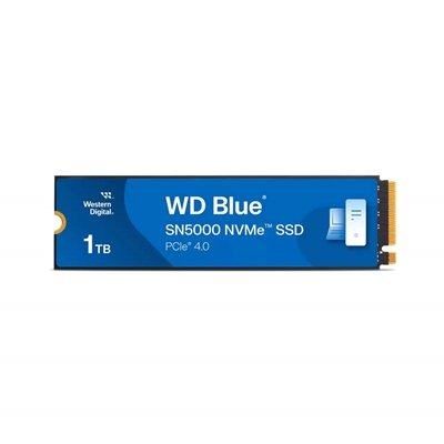 WD Blue SN5000 (WDS100T4B0E-00CNZ0) 1TB NVMe SSD, M.2 Interface, PCIe Gen4, 2280, Read 5150MB/s, Write 4900MB/s, 5 Year Warranty