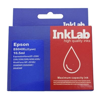 InkLab Cyan Compatible Ink Cartridge, High Yield - Replacement for 604XLC Printers