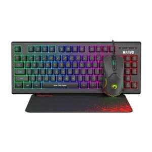 Marvo Scorpion CM310 Loot 30 3 in 1 RGB Wired Gaming UK Layout TKL Keyboard, Mouse and Mat Bundle (Black)