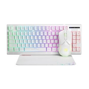 Marvo Scorpion CM310 Loot 30 3 in 1 RGB Wired Gaming UK Layout TKL Keyboard, Mouse and Mat Bundle (White)