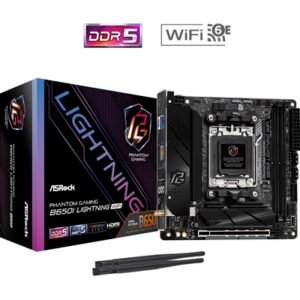 ASRock B650I LIGHTNING WIFI AMD AM5 Socket Motherboard, Mini-ITX, 2x DDR5 Slots, 2x M.2 Socket, Fitted I/O Shield, 2.5GbE LAN, Wi-Fi 6E, 1x HDMI Port