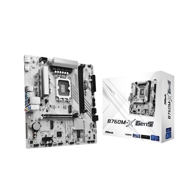 ASRock B760M-X Gen5 Intel 1700 Socket Motherboard, Micro-ATX, 2x DDR5 Slots, 2x M.2 Socket, 2.5GbE LAN, 1x DisplayPort / 1x HDMI Port