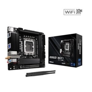 ASRock B860I WiFi Intel 1851 Socket Motherboard, Mini-ITX, 2x DDR5 Slots, 2x M.2 Socket, 2.5GbE + 1GbE LAN, Wi-Fi 6E, 1x DisplayPort / 1x HDMI Port