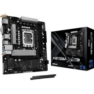 ASRock H810M-X WIFI Intel Socket 1851 Motherboard, 2x DDR5 DIMM Slots, 1x M.2 Socket, 2.5G LAN, Wi-Fi 5, 1x HDMI Port / 1x DisplayPort