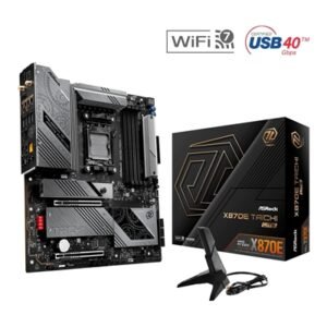 ASRock X870E TAICHI LITE AMD AM5 Socket Motherboard, E-ATX, 4x DDR5 Slots, 4x M.2 Sockets, Fitted I/O Shield, 5GbE LAN, Wi-Fi 7, 1x HDMI Port / 2x USB-C (USB4)