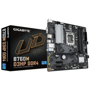 Gigabyte B760M D3HP DDR4 Intel 1700 Socket Motherboard, Micro-ATX, 4x DDR4 Slots, 2x M.2 Sockets, GbE LAN, 1x D-Sub / 1x DisplayPort / 1x HDMI Port