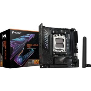 Gigabyte B850I AORUS PRO AMD AM5 Socket Motherboard, Mini-ITX, 2x DDR5 Slots, 2x M.2 Sockets,  Fitted I/O Shield, 2.5GbE LAN, Wi-Fi 7, 1x HDMI Port