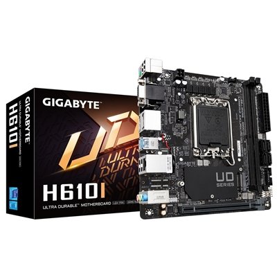 Gigabyte H610I Intel 1700 Socket Motherboard, Mini-ITX, 2x DDR5 Slots, 1x M.2 Socket, GbE LAN, 1x D-Sub / 2x DisplayPort / 1x HDMI Port