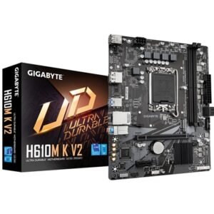 Gigabyte H610M K V2 DDR5 Anti-Sulfur Resistor Intel 1700 Socket Motherboard, Micro-ATX, 2x DDR5 Slots, 1x M.2 Socket, GbE LAN, 1x DisplayPort / 1x HDMI Port