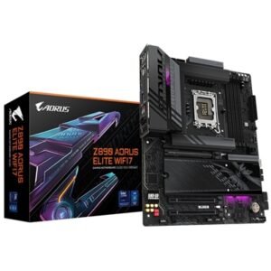 Gigabyte Z890 AORUS ELITE WIFI7 Intel 1851 Socket Motherboard, ATX, 4x DDR5 Slots, 4x M.2 Sockets, Fitted I/O Shield, 2.5GbE LAN, Wi-Fi 7, 1x DisplayPort / 1x USB-C (USB4)