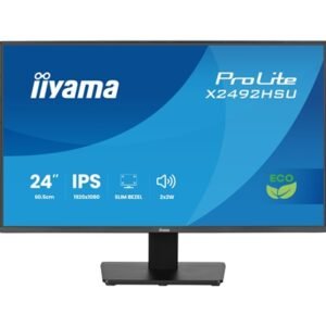iiyama ProLite monitor X2492HSU-B1 24-Inch, Full HD, IPS, 120Hz, Black, 4-side slim bezel and B energy class, HDMI, Display Port, USB Hub