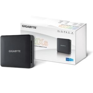 Gigabyte BRIX (GB-BRI3H-1315) Barebone Kit, Intel Core i3-1315U 4.5GHz 6 Core CPU, 2 x DDR4 SO-DIMM Slots, 1 x M.2-2280 Slot, 1 x 2.5 Inch SATA Slot, Wi-Fi 6 & Bluetooth 5.2