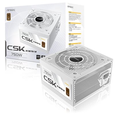 Antec CSK DC 750W White PSU, 80+ Bronze, Fully Wired, Antec's 5-year warranty