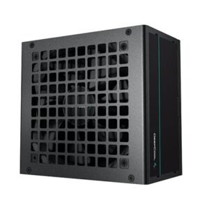 DeepCool PF600 600W PSU, 120mm Silent Hydraulic Bearing Fan, 80 PLUS White, Non Modular, UK Plug, Flat Black Cables, Efficient & Affordable