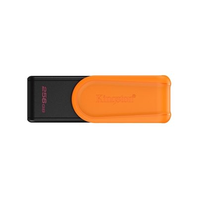 Kingston DataTraveler Exodia S DTXS/256GB USB Flash Drive, 256GB, USB 3.2, Black/Orange, Swivel Cap Design