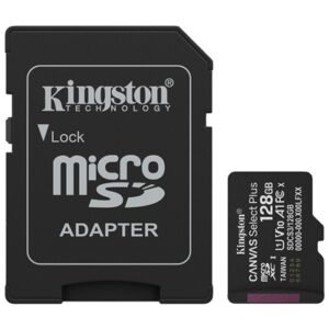 Kingston Canvas Select 128GB Micro SD UHS-I Flash Card with Adapter