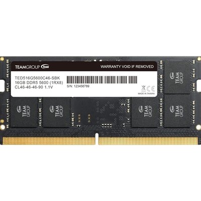 Team Elite TED516G5600C46A-S01 16GB (1x 16GB) SODIMM System Memory, 5600MHz, DDR5, CL46