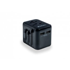 Verbatim (49543)  UTA-01 Universal Travel Adapter with 2 x USB-A Ports