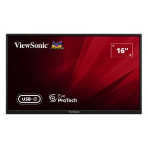 Viewsonic VA1650 16 inch USB-C Lightweight Portable IPS Monitor, Full HD, 60Hz, HDMI (v1.4), VESA, Built in Foldable Stand