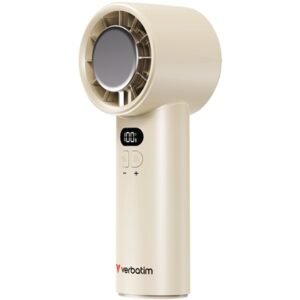 Verbatim (32343) Cool 'n' Go Ice Touch Handheld Fan - White/Silver