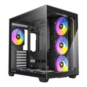 Antec Constellation C5 Mid Tower Gaming Case, 1 x USB Type-C / 2 x USB 3.0, Tempered Glass Frotn and Side Window Panel, Dual Chamber Design, 6 x Pre-Installed Reverse Fans, ATX, Micro-ATX, ITX Compatible