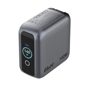 Verbatim (30240) Mini GaN Charger 140W With Display, 140W 4-Port + 140W USB-C to USB-C Cable