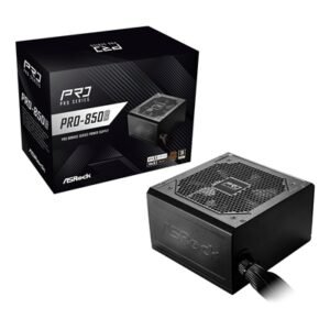 ASRock PRO-850B 850W ATX Power Supply Unit, 80 Plus Bronze Certified, 120mm Silent Cooling Fan, High Efficiency PSU