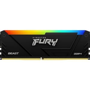 Kingston FURY Beast KF432C16BB2A/8 8GB (1x 8GB) DIMM System Memory, 3200MHz, DDR4, CL16, Black, RGB, Intel XMP