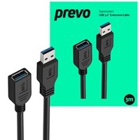 Prevo USBM-USBF-5M USB 3.0 Extension Cable 5M, 5Gbps SuperSpeed USB-A Male to Female Extender for Laptops, PC, Gaming Consoles & VR, Black, Retail Box - Image 2
