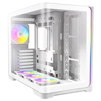 Antec Constellation C5 Curve Gaming Case, 1 x USB Type-C / 2 x USB 3.0, Tempered Glass Front and Side Window Panels, Dual Chamber Design, 4 x Pre-Installed ARGB LED Fans, Micro-ATX, ITX Compatible - Image 2