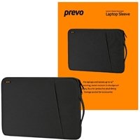 Prevo 14 Inch Laptop Sleeve, Side Pocket, Cushioned Lining, Black - Image 2