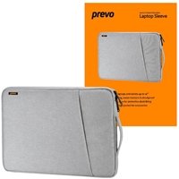 Prevo 14 Inch Laptop Sleeve, Side Pocket, Cushioned Lining, Light Grey - Image 2