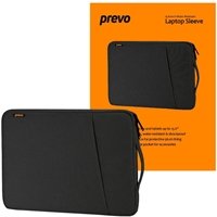 Prevo 15.6 Inch Laptop Sleeve, Side Pocket, Cushioned Lining, Black - Image 2