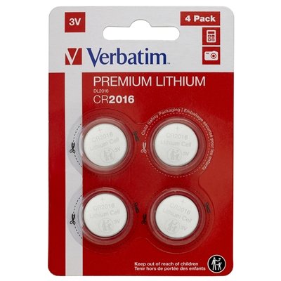 Verbatim CR2016 Battery Lithium 3V 4 Pack
