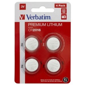 Verbatim CR2016 Battery Lithium 3V 4 Pack
