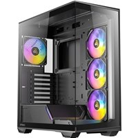 Antec Constellation C3 Mid Tower Gaming Case, 1 x USB Type-C / 1 x USB 3.0, Tempered Glass Front and Side Window Panel, Honeycomb Mesh for Smooth Airflow, 4 x Pre-Installed ARGB LED Fans, ATX, Micro-ATX, ITX Compatible - Image 2
